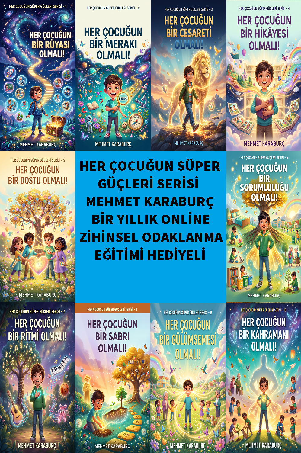 Her Çocuğun Süper Güçleri Serisi (10'lu Set) – Mehmet Karaburç (Online Zihinsel Odaklanma Eğitimi Hediyeli!)